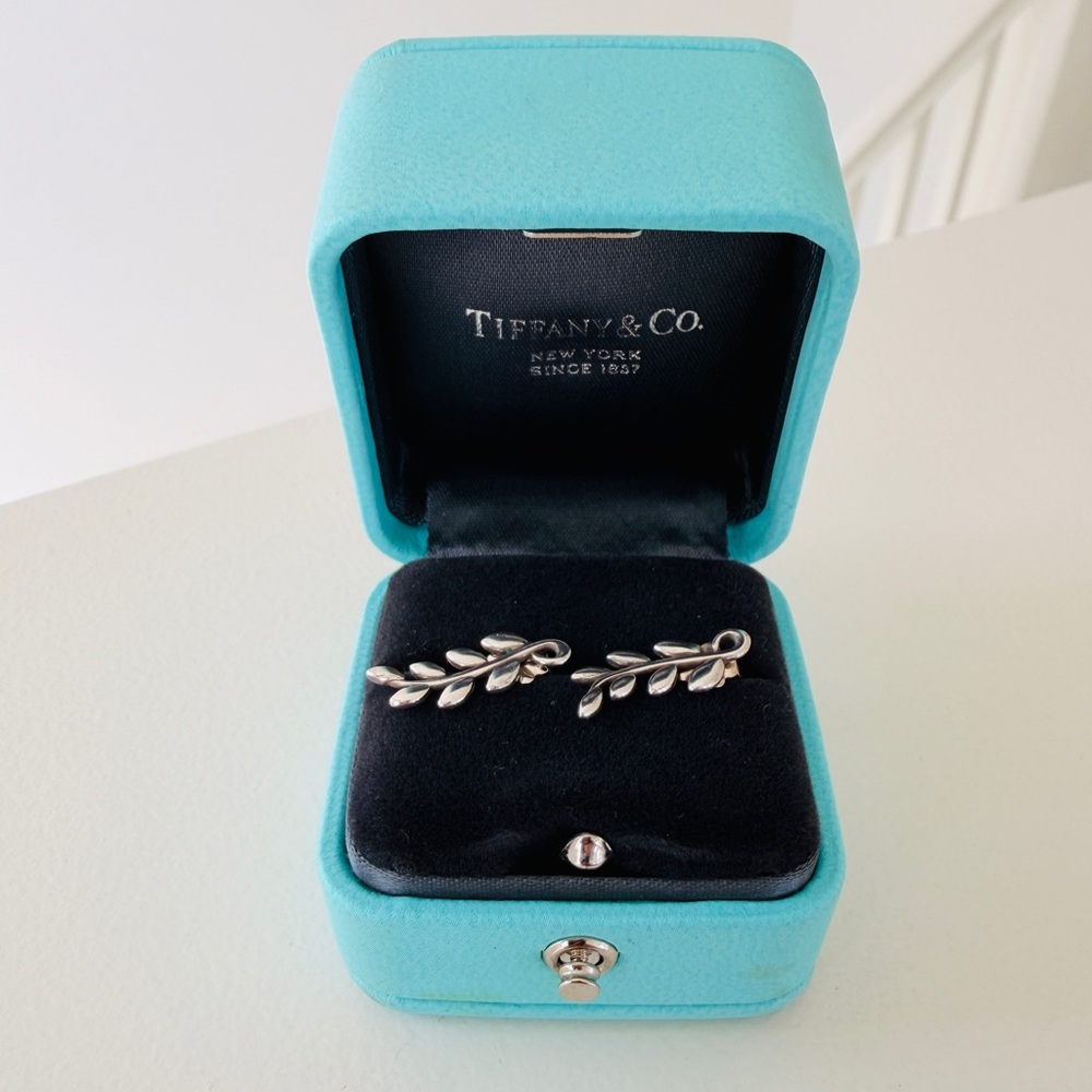 Tiffany & Co. Olive Leaf Climber Earrings Sterling Silver Paloma Picasso